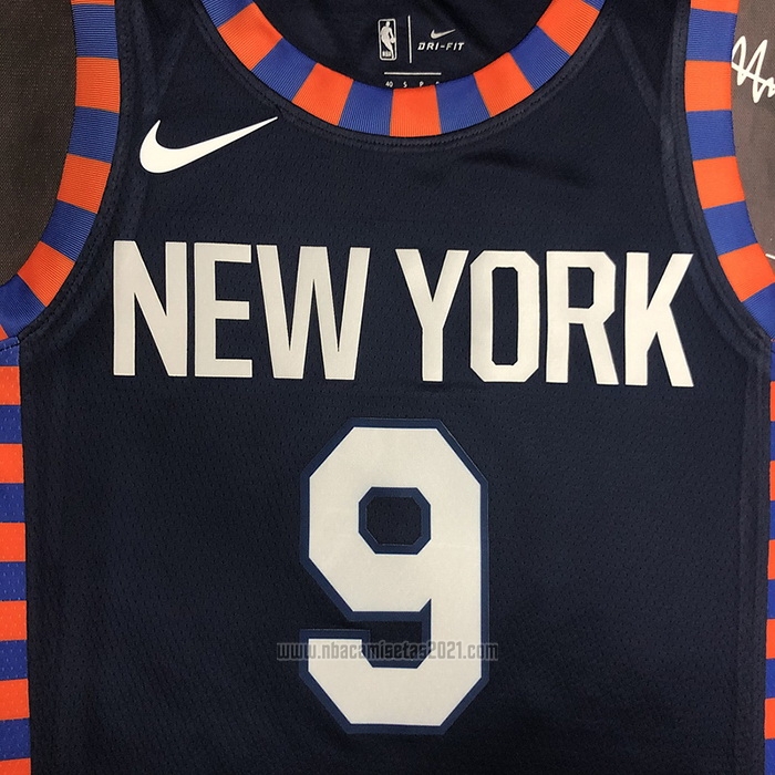 Camiseta New York Knicks RJ Barrett #9 Ciudad Edition 2019-20 Azul
